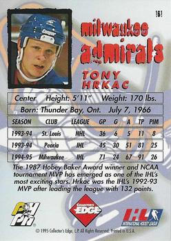 1995-96 Edge Ice #161 Tony Hrkac Back