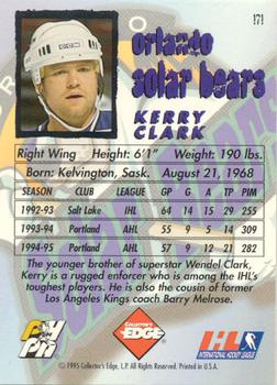 1995-96 Edge Ice #171 Kerry Clark Back