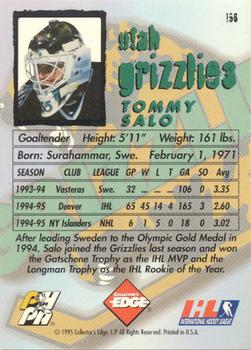 1995-96 Edge Ice #196 Tommy Salo Back