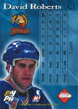1995-96 Edge Ice - Crucible #C1 David Roberts  Back
