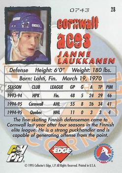1995-96 Edge Ice - Prism #28 Janne Laukkanen  Back