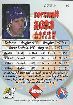 1995-96 Edge Ice - Prism #29 Aaron Miller  Back