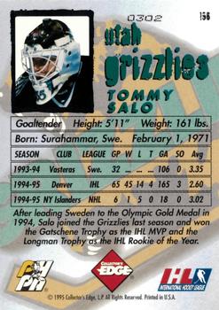 1995-96 Edge Ice - Prism #196 Tommy Salo  Back