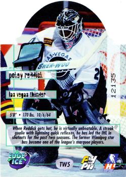 1995-96 Edge Ice - The Wall #TW5 Pokey Reddick  Back