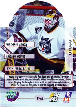 1995-96 Edge Ice - The Wall #TW6 Wendell Young  Back