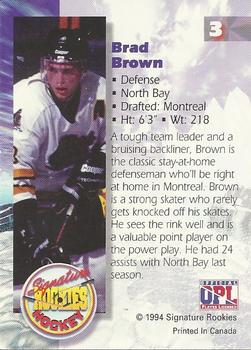 1994-95 Signature Rookies - Promos Exchange #3 Brad Brown  Back