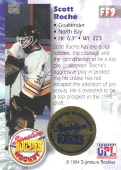 1994-95 Signature Rookies - Future Flash Autographs #FF9 Scott Roche  Back