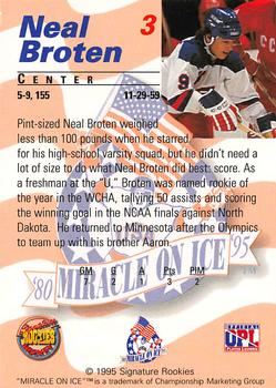 1995 Signature Rookies Miracle on Ice #3 Neal Broten Back