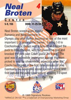 1995 Signature Rookies Miracle on Ice #4 Neal Broten Back