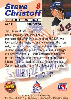 1995 Signature Rookies Miracle on Ice #8 Steve Christoff Back