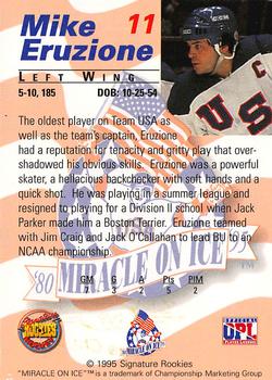 1995 Signature Rookies Miracle on Ice #11 Mike Eruzione Back