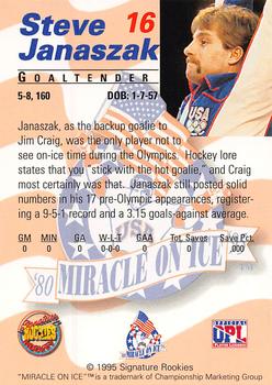 1995 Signature Rookies Miracle on Ice #16 Steve Janaszak Back