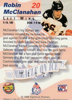 1995 Signature Rookies Miracle on Ice #20 Rob McClanahan Back