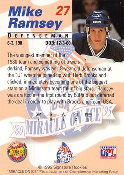 1995 Signature Rookies Miracle on Ice #27 Mike Ramsey Back