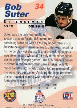 1995 Signature Rookies Miracle on Ice #34 Bob Suter Back