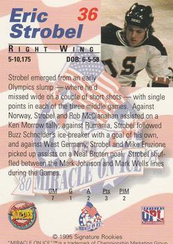 1995 Signature Rookies Miracle on Ice #36 Eric Strobel Back