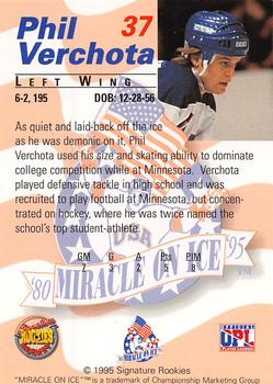 1995 Signature Rookies Miracle on Ice #37 Phil Verchota Back