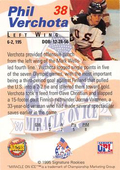 1995 Signature Rookies Miracle on Ice #38 Phil Verchota Back