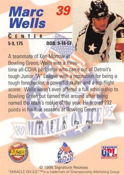 1995 Signature Rookies Miracle on Ice #39 Mark Wells Back