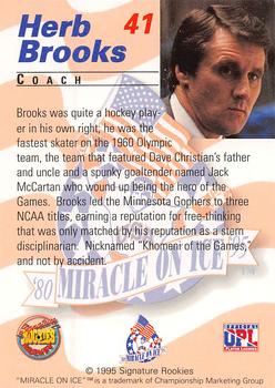 1995 Signature Rookies Miracle on Ice #41 Herb Brooks Back