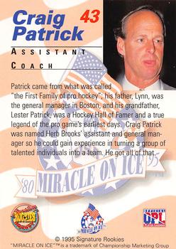 1995 Signature Rookies Miracle on Ice #43 Craig Patrick Back