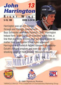 1995 Signature Rookies Miracle on Ice - Signatures #13 John Harrington  Back