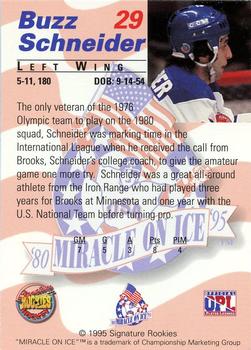 1995 Signature Rookies Miracle on Ice - Signatures #29 Buzz Schneider  Back