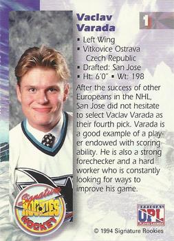 1994-95 Signature Rookies - Authentic Signatures #1 Vaclav Varada  Back