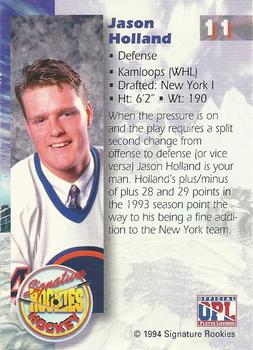 1994-95 Signature Rookies - Authentic Signatures #11 Jason Holland  Back