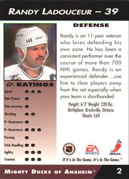 1994 EA Sports NHL '94 #2 Randy Ladouceur Back