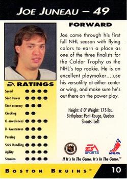 1994 EA Sports NHL '94 #10 Joe Juneau Back