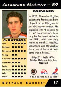 1994 EA Sports NHL '94 #17 Alexander Mogilny Back