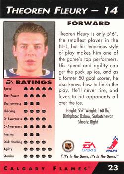 1994 EA Sports NHL '94 #23 Theoren Fleury Back