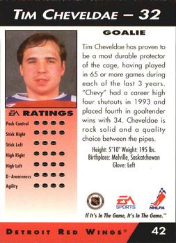 1994 EA Sports NHL '94 #42 Tim Cheveldae Back