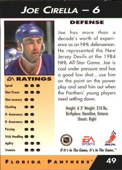 1994 EA Sports NHL '94 #49 Joe Cirella Back