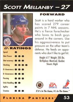 1994 EA Sports NHL '94 #53 Scott Mellanby Back