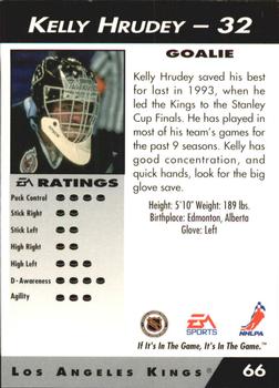 1994 EA Sports NHL '94 #66 Kelly Hrudey Back