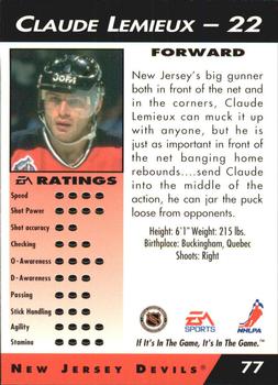 1994 EA Sports NHL '94 #77 Claude Lemieux Back