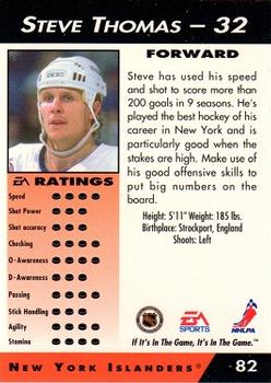 1994 EA Sports NHL '94 #82 Steve Thomas Back