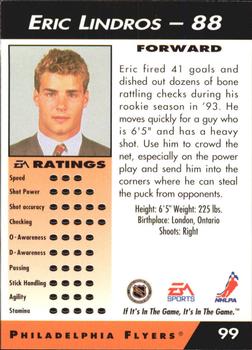 1994 EA Sports NHL '94 #99 Eric Lindros Back