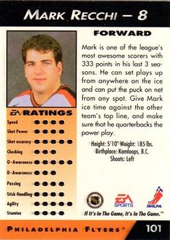 1994 EA Sports NHL '94 #101 Mark Recchi Back