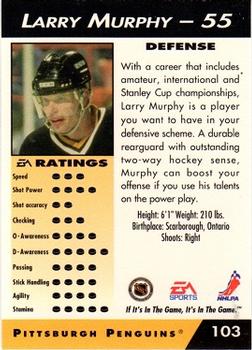 1994 EA Sports NHL '94 #103 Larry Murphy Back