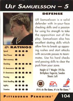 1994 EA Sports NHL '94 #104 Ulf Samuelsson Back