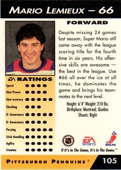 1994 EA Sports NHL '94 #105 Mario Lemieux Back