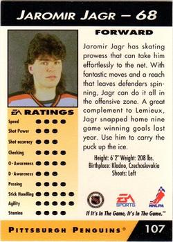 1994 EA Sports NHL '94 #107 Jaromir Jagr Back