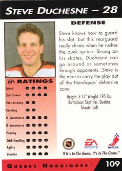 1994 EA Sports NHL '94 #109 Steve Duchesne Back