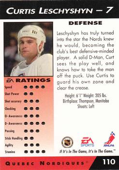 1994 EA Sports NHL '94 #110 Curtis Leschyshyn Back