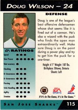 1994 EA Sports NHL '94 #115 Doug Wilson Back