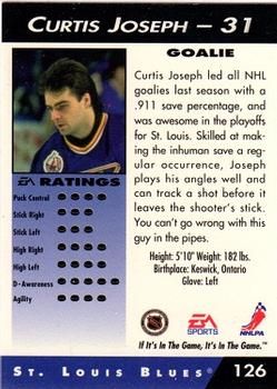 1994 EA Sports NHL '94 #126 Curtis Joseph Back