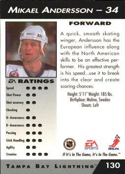 1994 EA Sports NHL '94 #130 Mikael Andersson Back